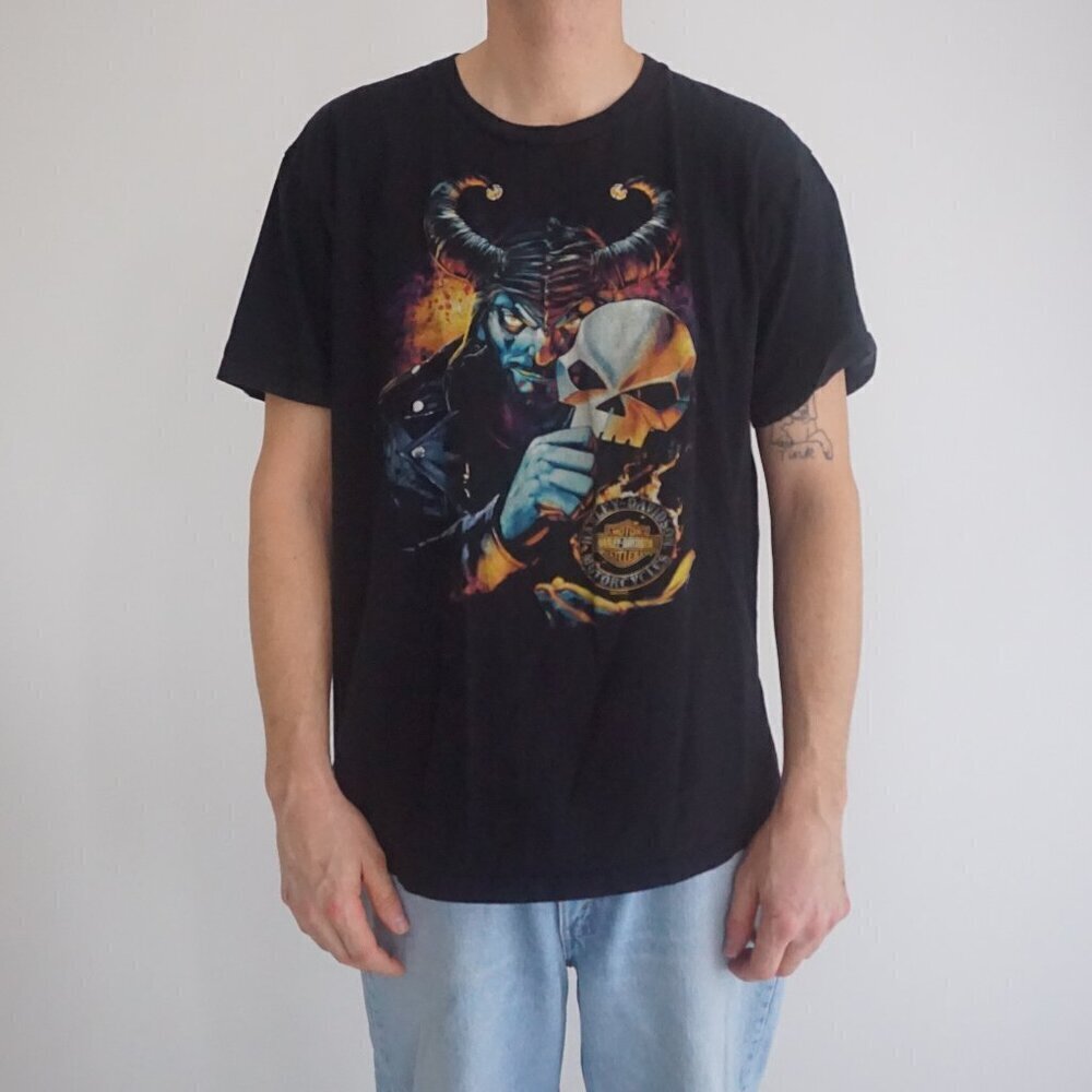 Harley-Davidson '14 Desperado Mcallen Texas Black Cotton Short Sleeve Shirt XL